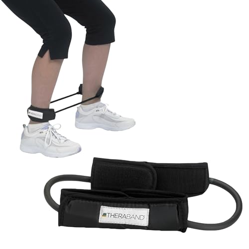 THERABAND Resistance Tubes, Professional Latex Elastic Tubing For Physical Therapy, Lower Pilates, At-Home Workouts, & Rehab, 12 Inch, Padded Cuffs, Black, Special Heavy, Advanced Level 1 - color: Level 5 / Special Heavy - Black