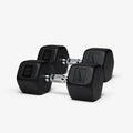 Nike Rubber Hex Dumbbell Pair - color: Black / Black, size: 35 lb