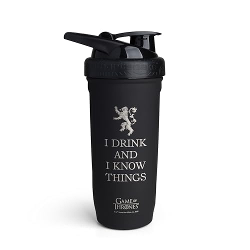 Smartshake Reforce Stainless Steel Protein Shaker Bottle - Non-Insulated Metal Gym Shaker Bottles – 900ml | 30oz – Solid Leakproof Screw Lid, BPA Free, DEHP Free, Game of Thrones - I Know Things - style: I Know Things