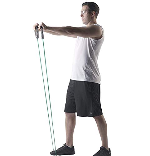 THERABAND Resistance Tubes, Professional Latex Elastic Tubing, Upper & Lower Body, Core Exercise, Physical Therapy, Lower Pilates, At-Home Workout, & Rehab, 25 Foot, Green, Heavy, Intermediate Level 1 - color: Level 3 / Heavy - Green