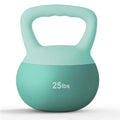 soges PVC One-Piece Kettlebell with Wide Handles, Strength Training Kettlebells 5lb to 35lb Optional for Women of Different Levels, Iron Sand Filled Soft Kettlebell - color: 25lbs - Blue