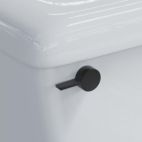 RAVINE Premium Modern Luxury Universal Toilet Handle Replacement, Majestic Collection. Toilet Lever Replacement, Easy Install (Black, Front Mount) - color: Black