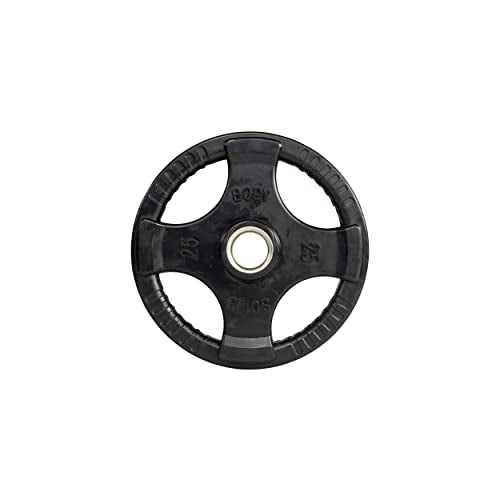 Body-Solid Rubber Coated Olympic Weight Plate (1), with Anti-Slip Grip - Perfect for Strength Training, Home Gym, and Barbell Workouts - style: 25lbs.