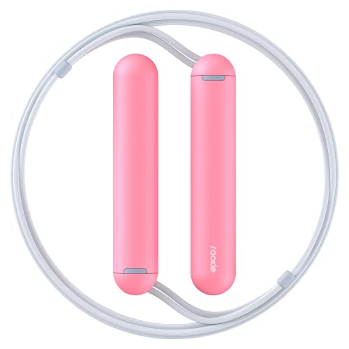 Tangram Smart Rope Rookie Donut - Cordless Fitness Jump Rope, App-Connected, Adjustable Length, Replaceable Battery, Track Jumps and Calories, Portable Workout Rope for Home and Gym - color: Pink
