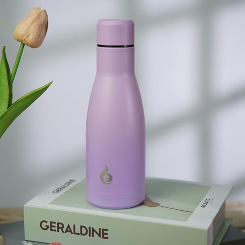 BJPKPK Insulated Water Bottle 12oz Small Stainless Steel Water Bottles Reusable Metal Thermal Keep Cold and Hot,Dreamy Purple - color: Dreamy Purple, size: 12 Ounces