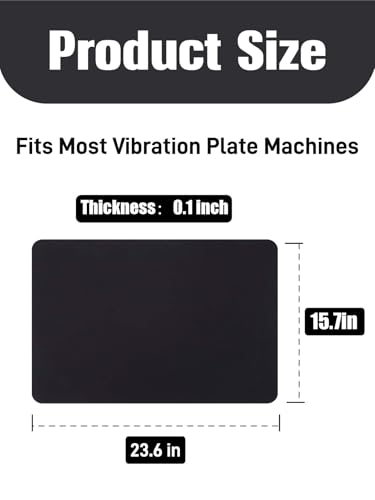Non-Slip Anti Vibration Mat for Vibration Plate Machine, Noise Reducing Floor & Carpet Protector Pad, Shock Absorbing Vibration Pad Exercise Accessory for Most Vibration Platform Machines (Black, Only Mat)