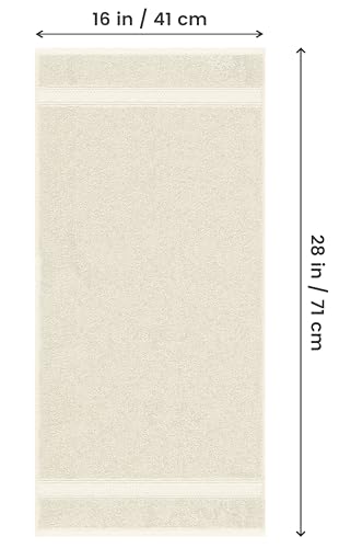 Utopia Towels 6 Pack Premium Hand Towels Set, 16 by 28 inches, 100% Ring Spun Cotton, Ultra Soft and Highly Absorbent 600GSM Towels for Bathroom, Gym, Shower, Hotel, and Spa, Ivory - color: Ivory, size: 6 Hand Towels