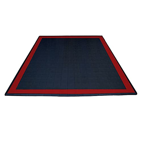 Speedway Garage Floor Mat Kit for 2-Car, Large, Black/Red - color: Black/Red, size: Garage Kit - 2-Car