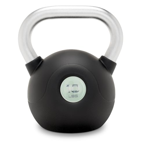 Marcy Commercial Grade PU Coated Kettlebell – 10 to 40 LB Single Weights with Textured Steel Handle, Flat Base – Strength Training for Full Body & Home Gym Workouts - color: 10 LB - Green