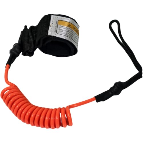 Surfboard Leash, Straight Surf Board Leg Rope with Wrist/Ankle Strap - Universal Design for Shortboards, Longboards, Paddleboards - Surfboard Replacement Accessory - color: Orange