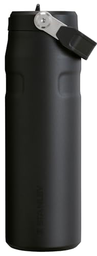 Stanley IceFlow Flip Straw 2.0 Water Bottle 24 OZ | Built-In Straw with Larger Opening | Lightweight & Leak-Resistant | Insulated Stainless Steel | BPA-Free | Black 2.0 - color: Black, size: 24 Ounces