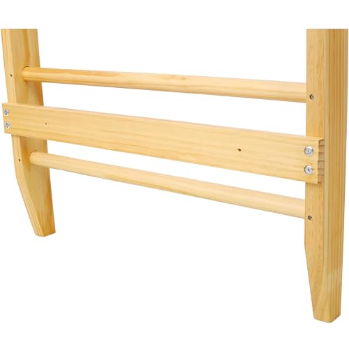 LifeSky Wall Mounted Stall Bars: Professional Home Gym Ladder for Stretching & Strength Training - Multi-Use Wooden Swedish Ladder for Adults & Physical Therapy - Wall Mounted Pull Up Bar for Function
