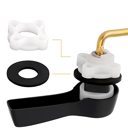 Hibbent Universal Metal Side Mount Toilet Handle Replacement Kit, Brass Toilet Flush Tank Lever with Stainless Steel Flapper Chains for Most Toilets, Matte Black Finish - color: Matte Black, style: Side Mount