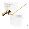 Hibbent Universal Front Mount Metal Toilet Handle Replacement Kit, Brass Toilet Tank Flush Lever with Stainless Steel Adjustable Flapper Chains for Most Toilets, Brushed Gold - color: Brushed Brass, style: Front Mount