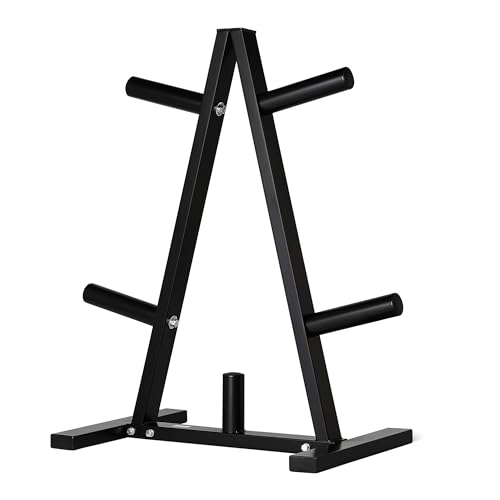 Amazon Basics Weight Plate Tree Rack, Durable Steel, Space-Saving Vertical Design for Home Gym - size: 2" Weight Plate Tree, 300 lbs