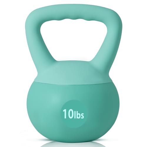 sogesfurniture Soft Kettlebells,Safe Strength Training Kettlebells,Iron Sand Filled Weights Strength Training Kettlebells,Fitness Soft Kettlebells for Women Men Children - color: 10LBS-Mint Green
