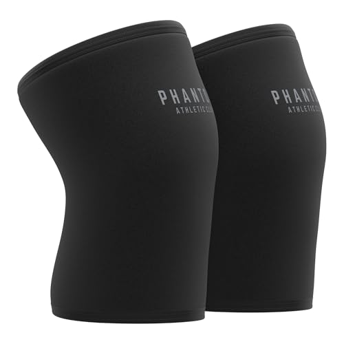 7mm Compression Knee Sleeves for Weightlifting Support, Powerlifting Strength, Heavy Squats, Cross Training, Gym Fitness, Sports – Strong Thick Neoprene Knee Braces for Men & Women (2 Pack, Large) - size: Large