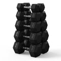 Hex Dumbbell Set 60-650lb, Weights Set Rubber Encased, Home Gym | PAPABABE Complete & Durable Cast Iron Core Odorless PVC Antiroll Hex Shape Ergonomic Chrome Handle Versatile Home Gym - size: 350 lb Set (Pair of 15, 25, 35, 45, 55), style: Chrome Grip