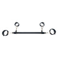 Wooden PU Spreader Bar with 4pcs PU Adjustable Straps,Workout Bar for Home Gym Training Bar,Portable Detachable Pilates Kit - style: Embossed Black+Black Kit