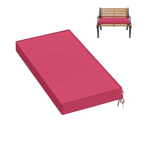 Premium Outdoor Bench Cushions for Patio Furniture 3.5inches Memory Foam Bench Cushion Waterproof Fade Resistant Porch Swing Cushions with Straps 36×18 Inch Pink - color: Pink, size: 36'' x 18'' x 3.5''