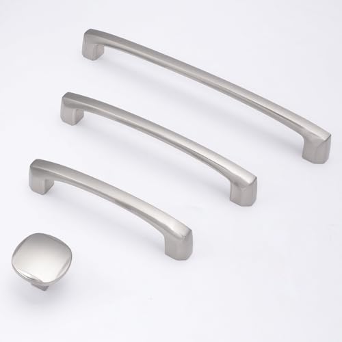 10 Pack 15 inch Brushed Satin Nickel Kitchen Cabinet Handles Cabinet Pulls Sliver Drawer Pulls Kitchen Cabinet Hardware Handles Dresser Handles - color: Brushed Satin Nickel, size: 15" Hole Center（381mm）