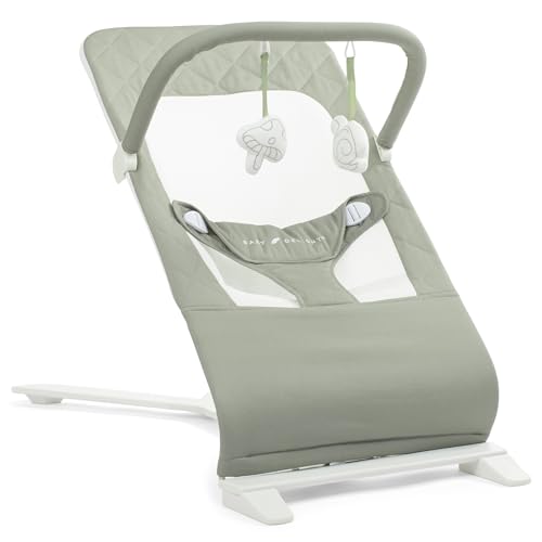 Baby Delight Alpine Deluxe Portable Baby Bouncer | Infant | 0-6 Months | 100% GOTS Certified Organic Cotton Fabric | Organic Sage - color: Organic Sage