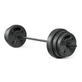 CAP Threaded Barbell Set with 100 LB Cement Grip Plates | 47" Threaded Bar, 25LB / 15LB / 10LB Grip Plates, Star Collars, Home Gym Weight Set for Strength Training