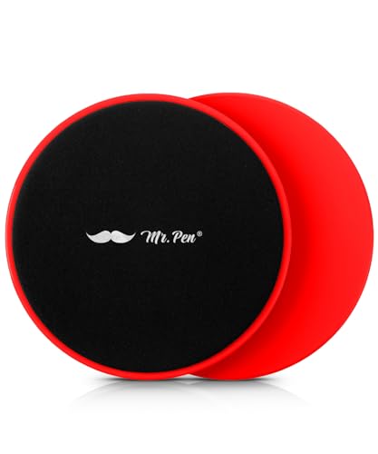 Mr. Pen Core Sliders for Working Out - 2 Pack Dual Sided Workout Sliders Discs - color: Red