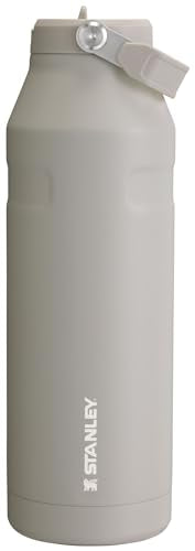 Stanley IceFlow Flip Straw 2.0 Water Bottle 50 OZ | Built-In Straw with Larger Opening | Lightweight & Leak-Resistant | Insulated Stainless Steel | BPA-Free | Ash - color: Ash, size: 50 Ounces