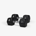 Nike Rubber Hex Dumbbell Pair - color: Black / White, size: 20 lb