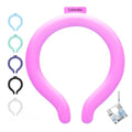 Neck Cooling Tube with Cold Insulated Bag,Reusable 18℃/64℉ Ice Neck Ring Wearable Body Cooling Products for Summer (Rose) - color: Rose