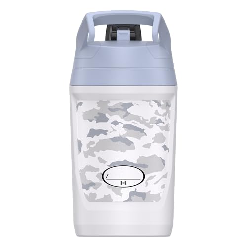 Under Armour 32 oz Insulated Water Bottles - Sports Water Jug with Fence Hook, Leak Resistant for Baseball, Football & More, 32 oz Insulated, White Woodland - color: White Woodland, size: 32 Ounces