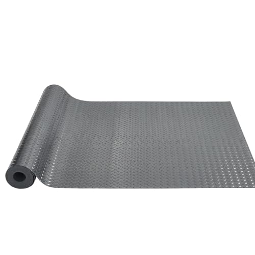 GL 2.8mm Thickened Garage Floor Mat, Custom Size Heavy Duty Parking Mat Waterproof Non-Slip Floor Protector for Car, Trailer, SUV, Basement, Gym (Gray) (1 Feet x 5 Feet) - color: Grey, size: 1FTx5FT