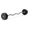 Titan Fitness Rubber Curl Fixed Barbells, Pre-Loaded Weight Bar for Strength Training & Weightlifting - color: EZ Curl Fixed Barbell, size: 60 LB