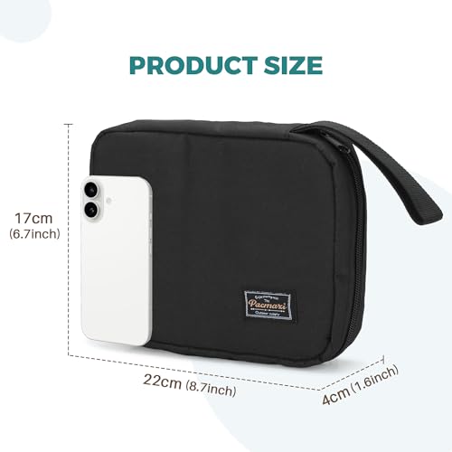 PACMAXI 16 Watch Bands Storage Carrying Case Compatible with Watches,Expandable Watch Band Holder Stores 16 Watch Bands Fit for Most Sizes of Watch Straps,Organizer for Watch Bands, Bag Only - color: 16 BLACK