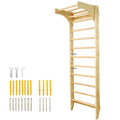 Wall Mounted Swedish Ladder & Pull Up Bar - Professional Stall Bars for Physical Therapy & Home Gym - High Weight Capacity Wooden Training System for Rehab & Strength Exercises