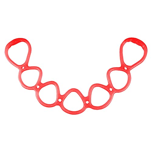 7 Ring Stretch Resistance Exercise Band, Workout Bands Yoga Stretching for Home Fitness, Foot, Leg and Arm Exerciser Stretch Band, Center Workout Walking Exercise - color: Red