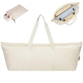 sportsnew Large Yoga Mat Bag Trolley Sleeve Gym Carrier Shoe Bag Wet Pocket | water-resistant fabric, large capacity,wide full-zip opening,separate shoe bag,2 yoga mat holder straps,multi-pocket storage - color: Beige