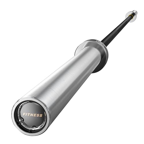 PAPABABE Olympic Barbell, 4ft/5ft/6ft/6.5ft Straight Barbell Womens Olympic Barbell for Strength Training and Technique Adjusting, 2 inch Olympic Bar with Moderate Knurling For Bench Press, Squats Curls Deadlifts Weightlifting - color: 6.5ft Pro 35lb Barb
