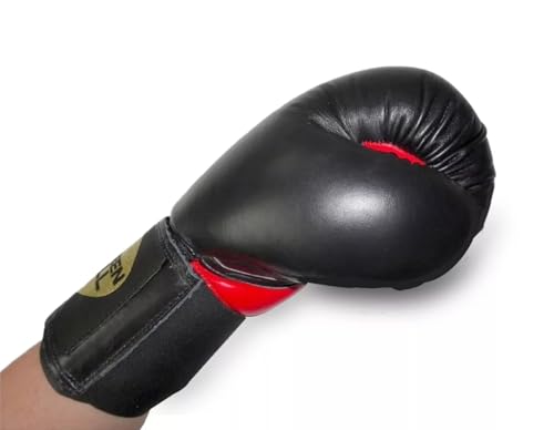 Green Hill Curved Boxing Focus Mitts for MMA, Muay Thai & Boxing - color: BLACK/RED