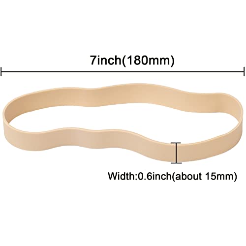 AMUU Rubber Bands Thick Size #107 Wide 30 Pack Big Elastics Bands Large Long Rubber Bands for Office Supply File Folders Box Books Gifts Notebook(7" x 5/8") - color: Light brown