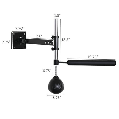 Lightweight Fast-Reflexes Speed Bag, Boxing Punching Bag Wall Mount, Height Adjustable, for MMA, Martial Arts, Boxing Equipment for Home Training, Heavy-Duty, 9" H x 7" Dia.
