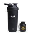 Smartshake DC Comic Bundle - Batman Protein Shaker Bottle – 900ml Leakproof Stainless Steel Water Shaker with 50g Protein Powder Storage Funnel