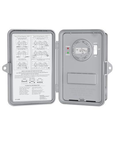 BN-LINK Pool Pump Timer, Outdoor Timer Box, Heavy Duty, 2HP 40A Max, 120, 240, 277 VAC, for Pool Pump, Water Heater, Fans, SPA, ETL Listed (Digital) - style: Digital