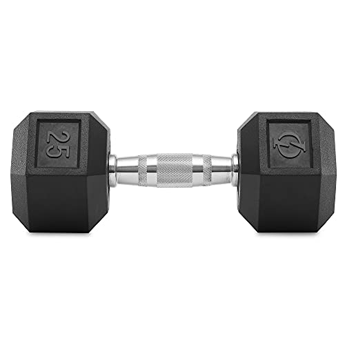 Philosophy Gym Rubber Coated Hex Dumbbell Hand Weights - style: 25 lb - Single