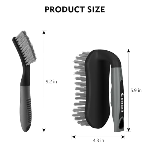 SetSail Scrub Brush, Heavy-Duty Scrub Brushes for Cleaning,Black Grey - color: Black Grey, size: 4-pack