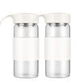 Small Glass Shaker Bottle, 2 Pack 16oz BPA Free Odorless Shaker Bottle with 304SS Mixing Ball and Removable Cleaning Brush for Fitness & Protein Shakes(White-2Pack) - style: White-2Pack