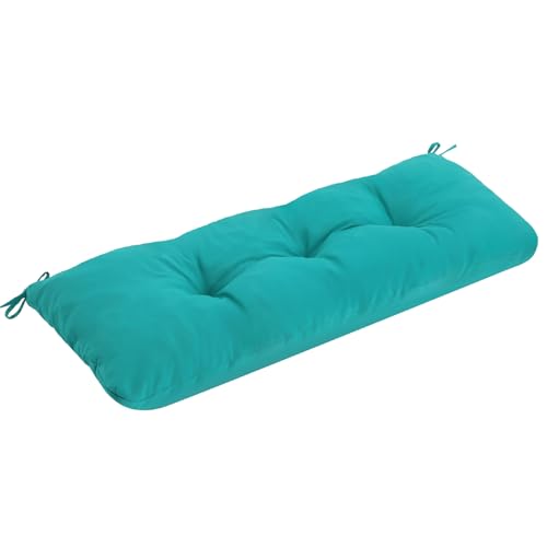 Outdoor Bench Cushion Waterproof, Tufted Bench Seat Cushion | 36 x 15 Inch Patio Wicker Indoor Seat Pads for Outside Garden Patio Balcony, Blue - color: Peacock Blue, size: 36x15 Inch