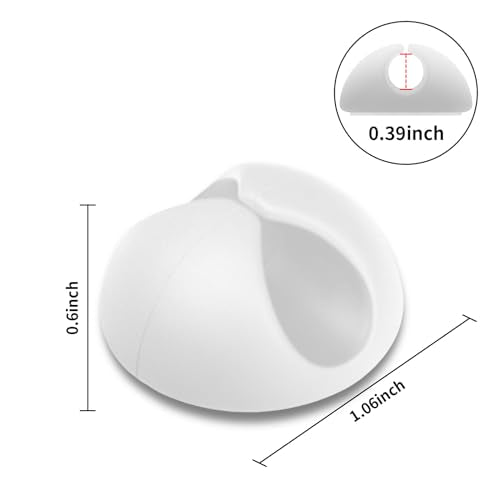Flezoo Cord Holder Cable Clips, 12PCS White Adhesive Cord Organizer Charger Holder Wire Management Keeper for Nightstand, Desk, Office or Mouse - color: White