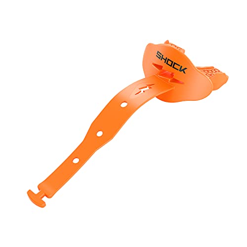 Shock Doctor Bolt Lipguard, Adult Mouth Guard Football with Strap. Mouthguard One Size Fits All - color: Orange
